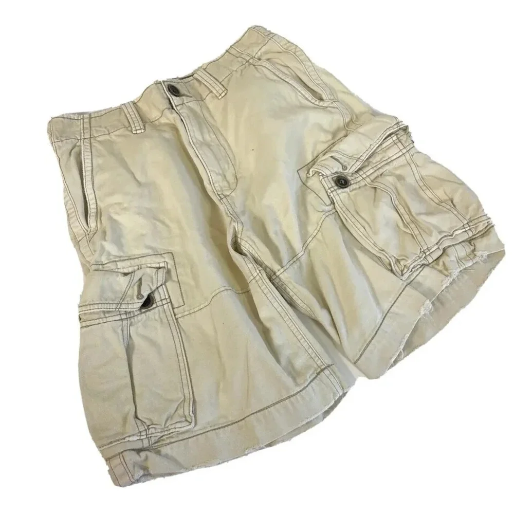 American Eagle‎ Live Your Life Cargo Shorts Mens Size 30 Beige Vintage Y2K 90s